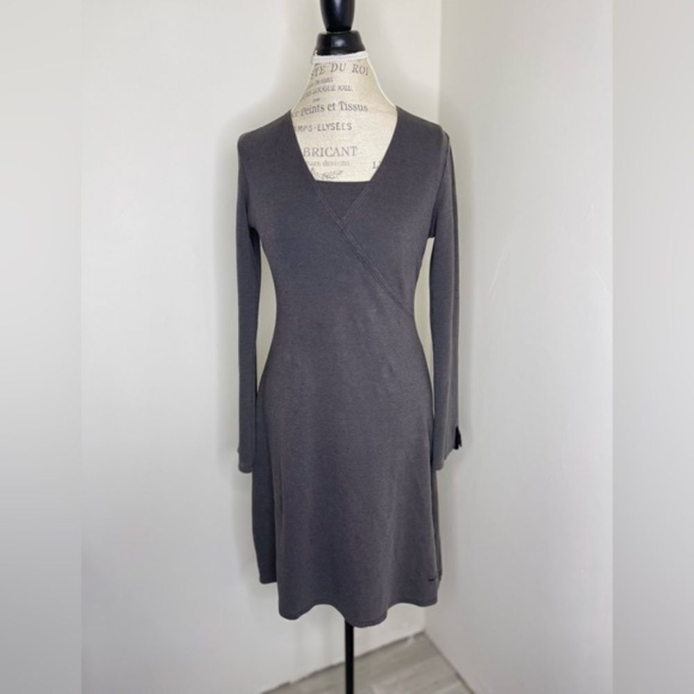 Horny Toad Long sleeve dress charcoal gray small EUC
